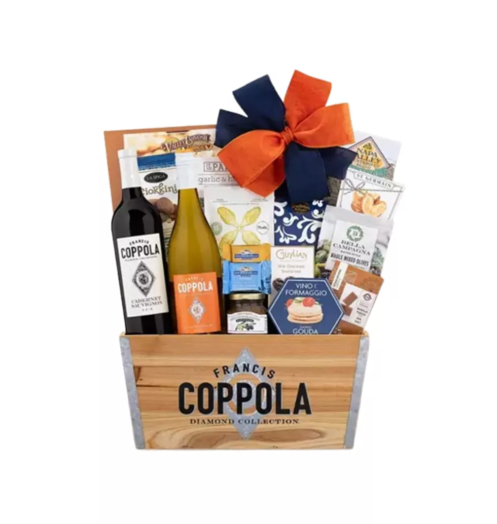 Savory Gift Basket with Fine Wines
